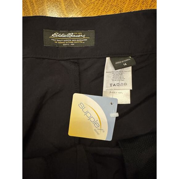 Eddie Bauer Black Nylon Women’s Size 14 Shorts Supplex Brand Gorpcore NWT - Picture 6 of 9